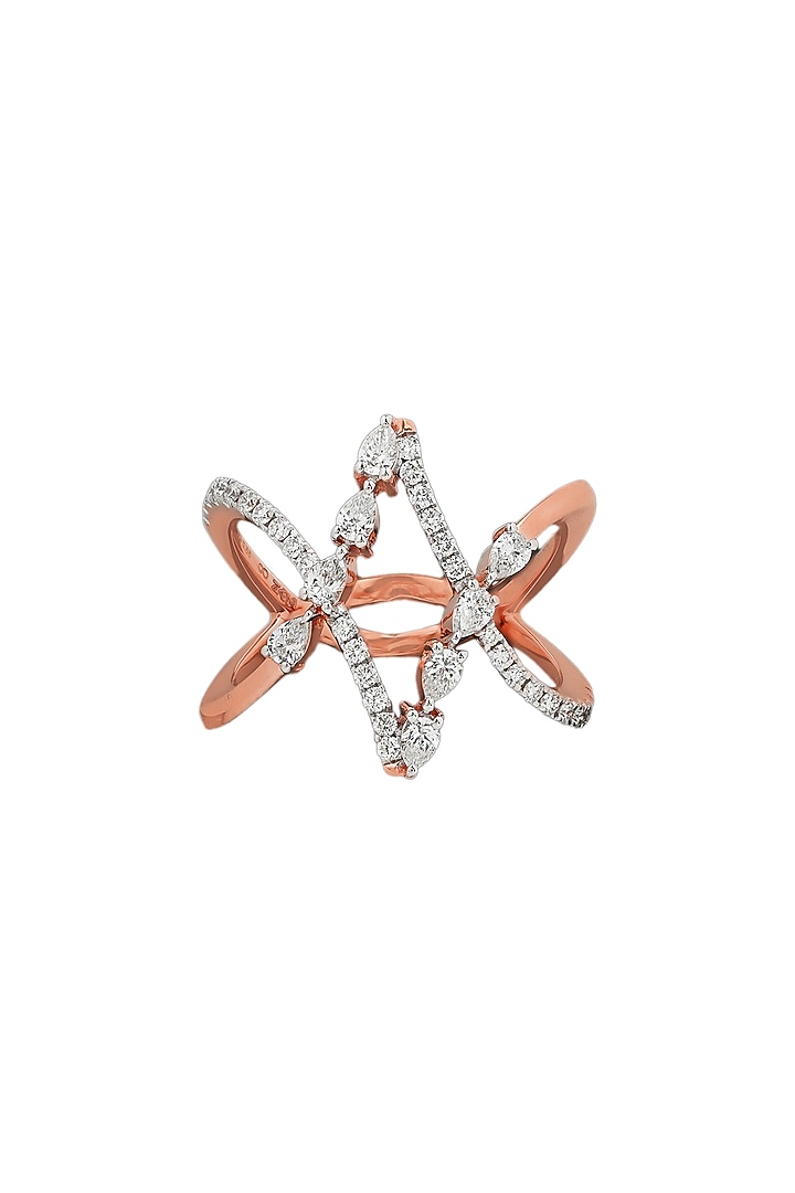 18kt Rose Gold Finish Diamond Facet Fusion Ring by ZEN DIAMOND at Pernia's Pop Up Shop