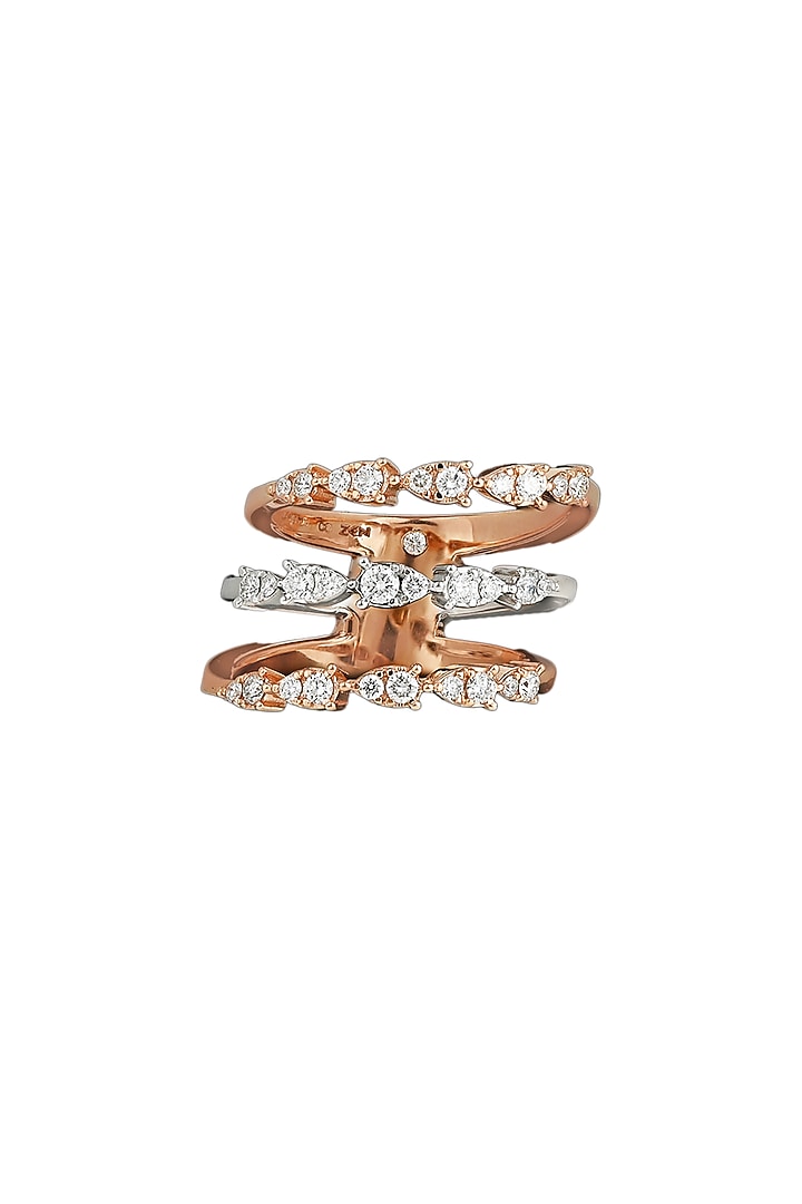 18kt Rose Gold Finish Diamond Facet Fusion Ring by ZEN DIAMOND at Pernia's Pop Up Shop