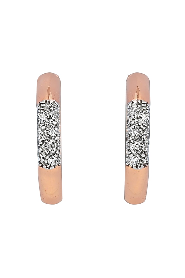18kt Gold Finish Diamond Soiree Hoop Earrings by ZEN DIAMOND at Pernia's Pop Up Shop