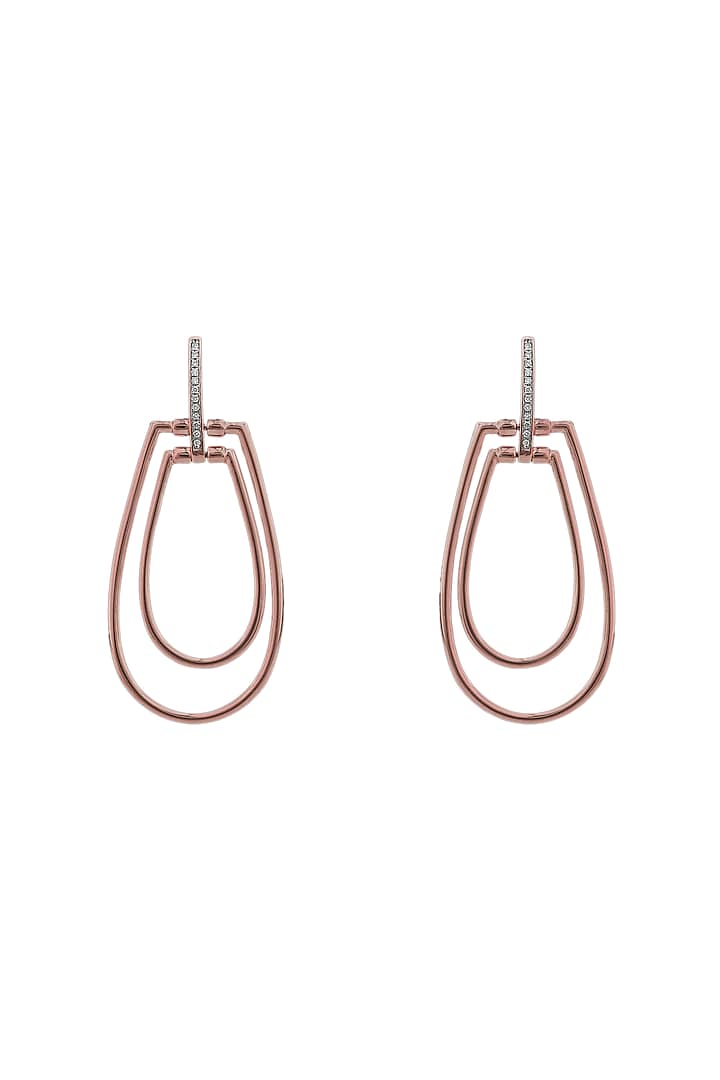 18kt White Finish Diamond Soiree Dangler Earrings by ZEN DIAMOND at Pernia's Pop Up Shop