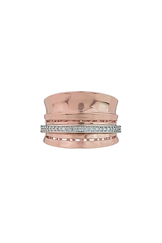 18kt Rose Gold Finish Diamond Soiree Ring by ZEN DIAMOND