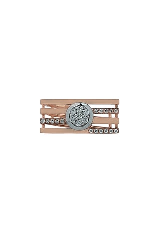 18kt Rose Gold Finish Diamond Soiree Ring by ZEN DIAMOND