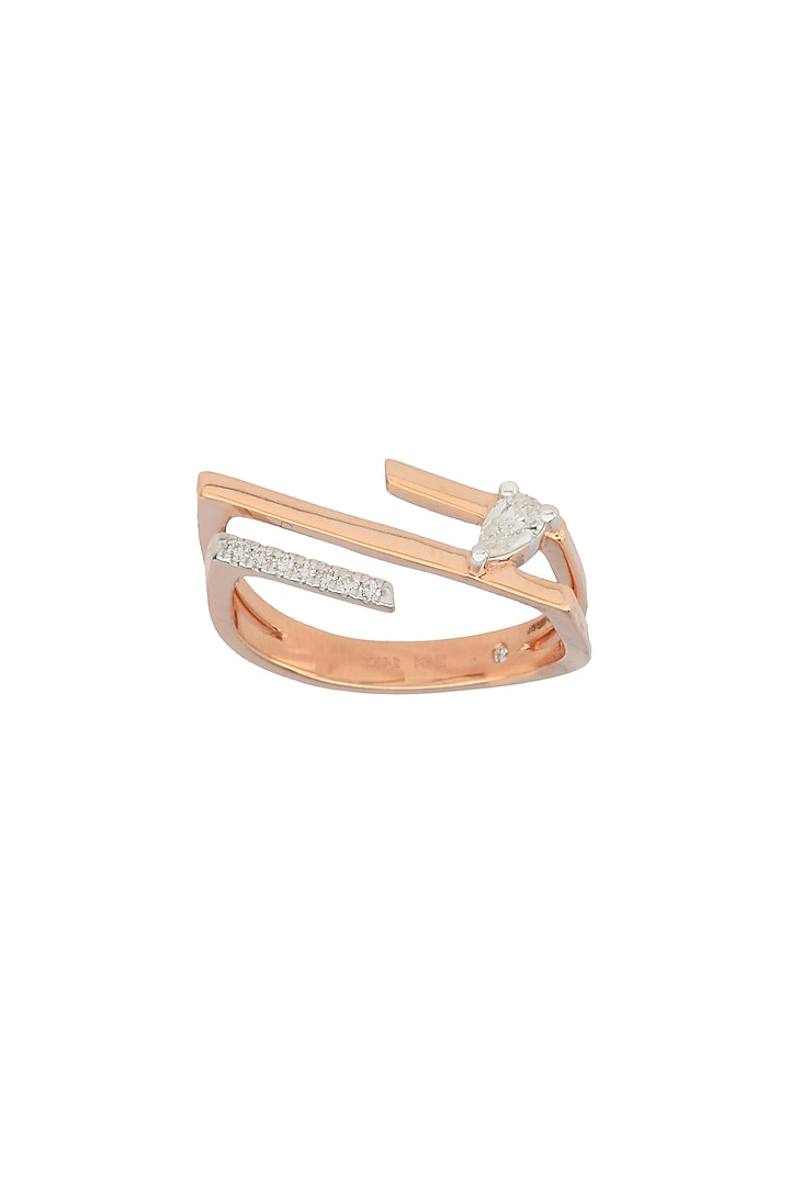 14kt Rose Gold Finish Diamond Seven-Up Ring by ZEN DIAMOND at Pernia's Pop Up Shop
