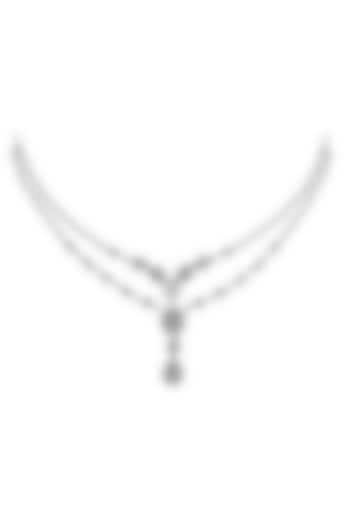 14kt White Finish Diamond Layered Necklace by ZEN DIAMOND at Pernia's Pop Up Shop