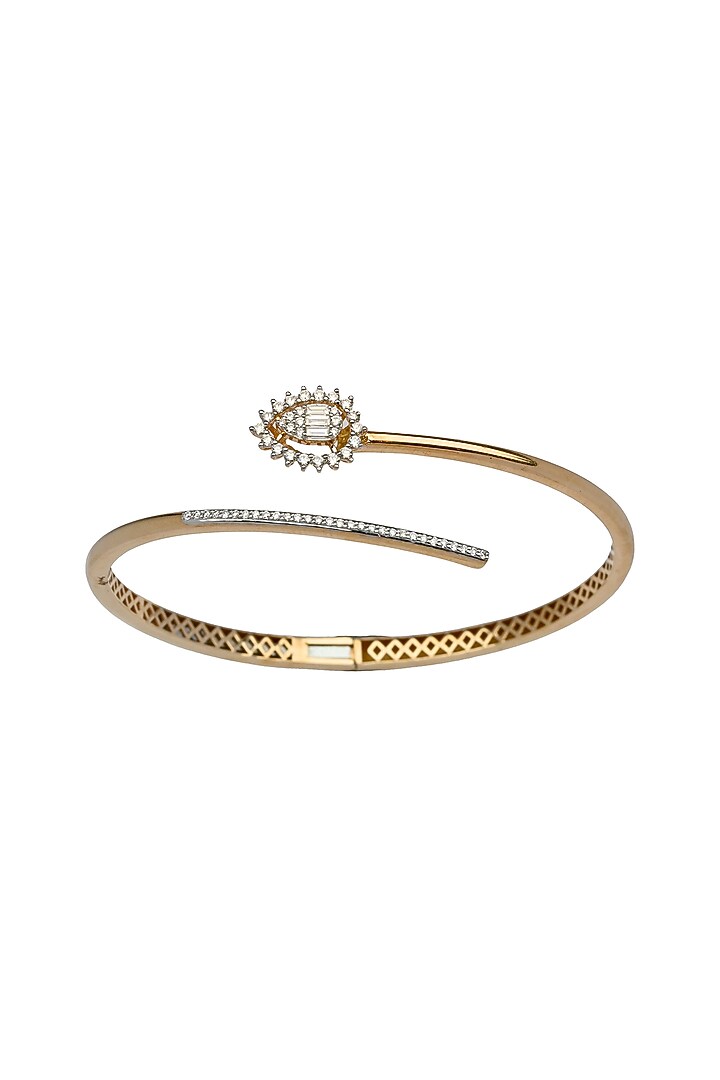 18kt Rose Gold Finish Diamond Enchante Oval Bangle by ZEN DIAMOND at Pernia's Pop Up Shop