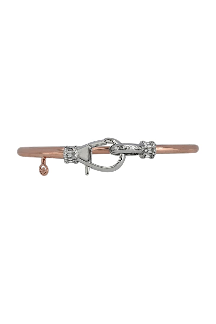 18kt Rose Gold Finish Diamond Soiree Oval Bangle by ZEN DIAMOND at Pernia's Pop Up Shop
