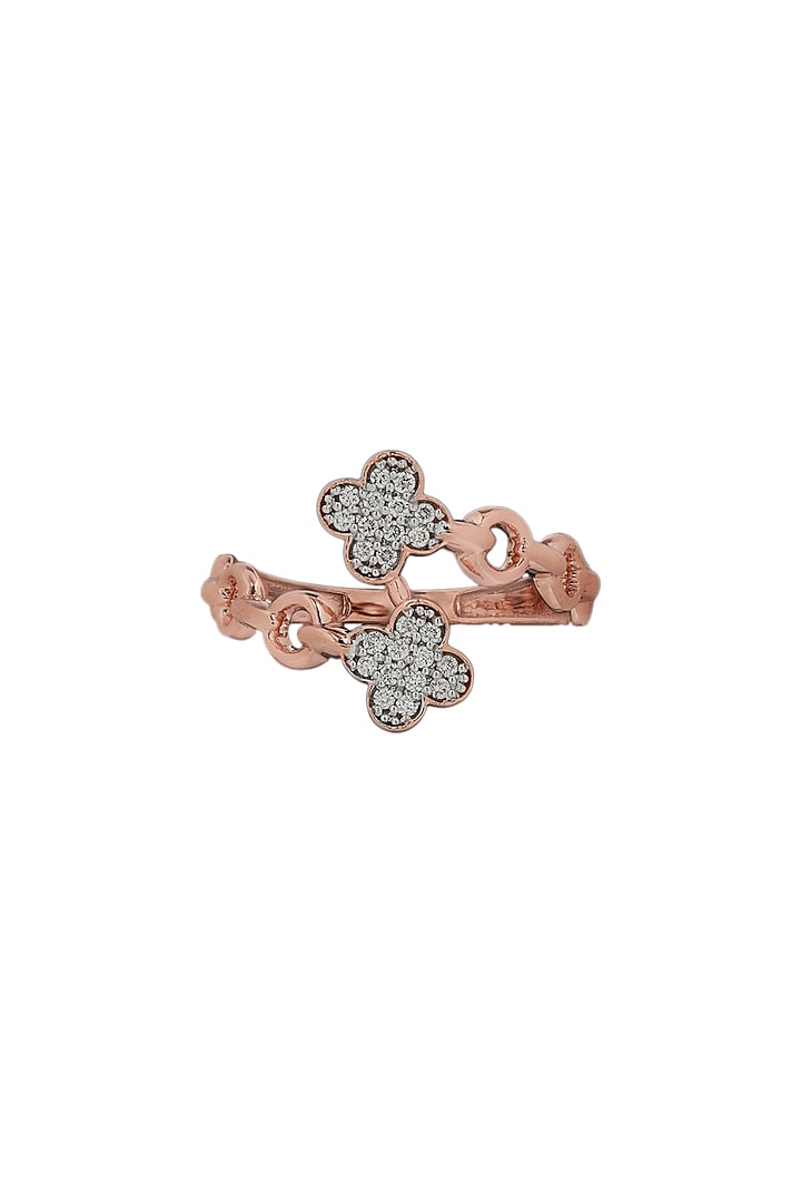 18kt Rose Gold Finish Diamond Cuban Connection Ring by ZEN DIAMOND at Pernia's Pop Up Shop