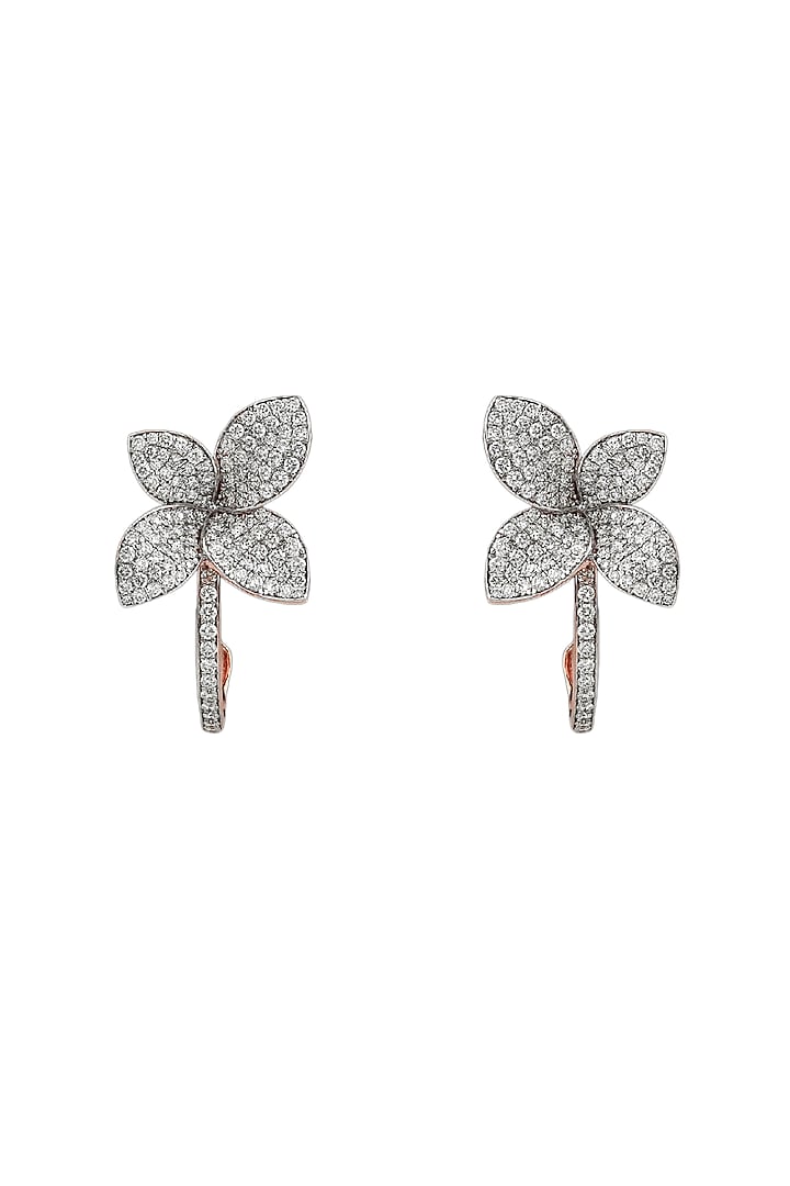 18kt Rose Gold Finish Diamond Stud Earrings by ZEN DIAMOND at Pernia's Pop Up Shop