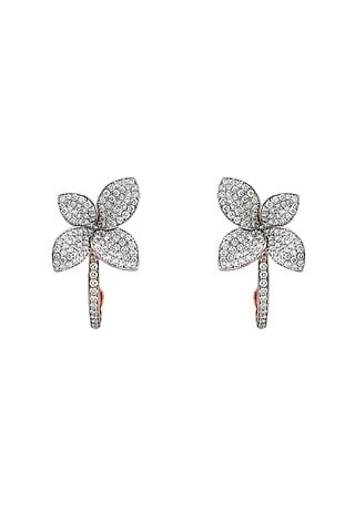 18kt Rose Gold Finish Diamond Stud Earrings by ZEN DIAMOND