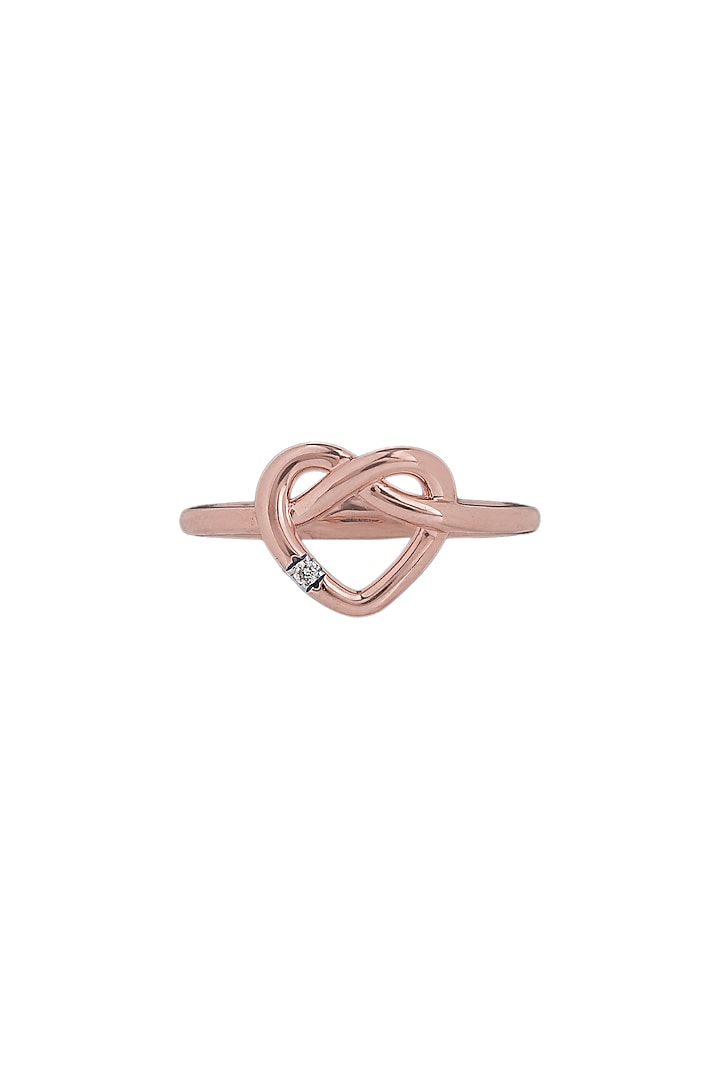 14kt Rose Gold Finish Diamond Love Knot Ring by ZEN DIAMOND at Pernia's Pop Up Shop