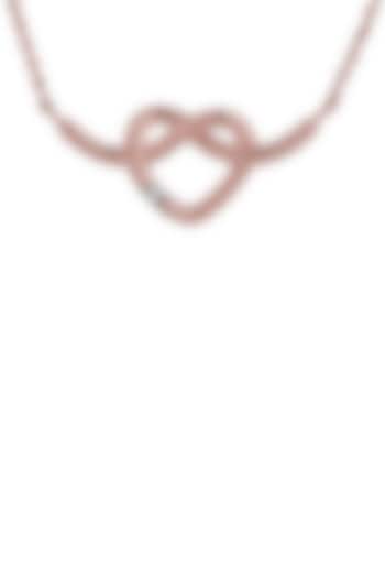 14kt Rose Gold Finish Diamond Love Knot Pendant Necklace by ZEN DIAMOND at Pernia's Pop Up Shop