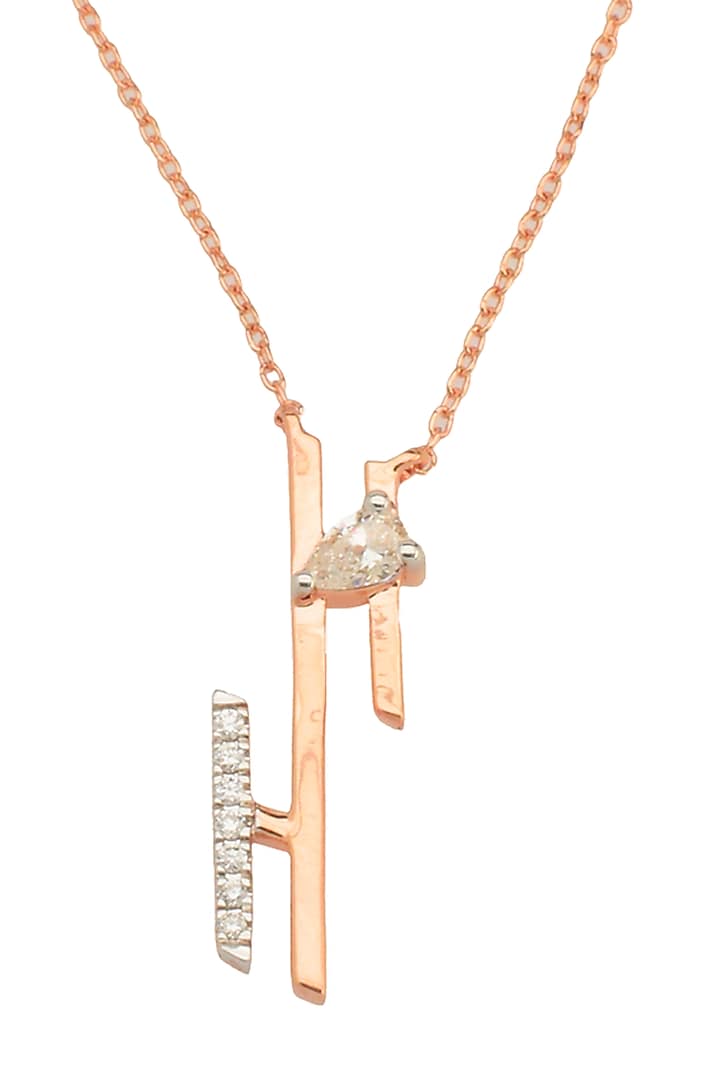 14kt Rose Gold Finish Diamond Seven-Up Pendant by ZEN DIAMOND at Pernia's Pop Up Shop