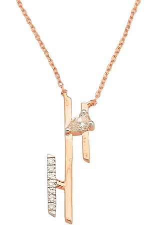 14kt Rose Gold Finish Diamond Seven-Up Pendant by ZEN DIAMOND