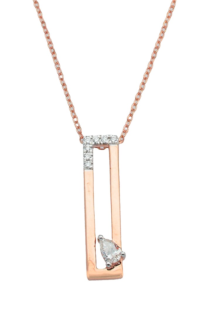 14kt Rose Gold Finish Diamond Pendant by ZEN DIAMOND at Pernia's Pop Up Shop