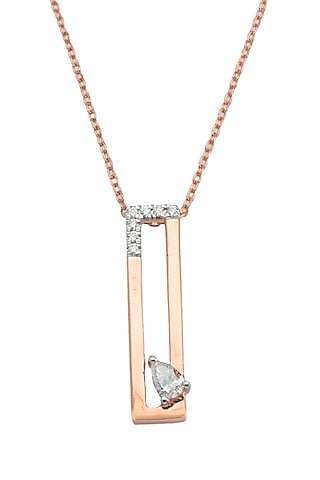 14kt Rose Gold Finish Diamond Pendant by ZEN DIAMOND