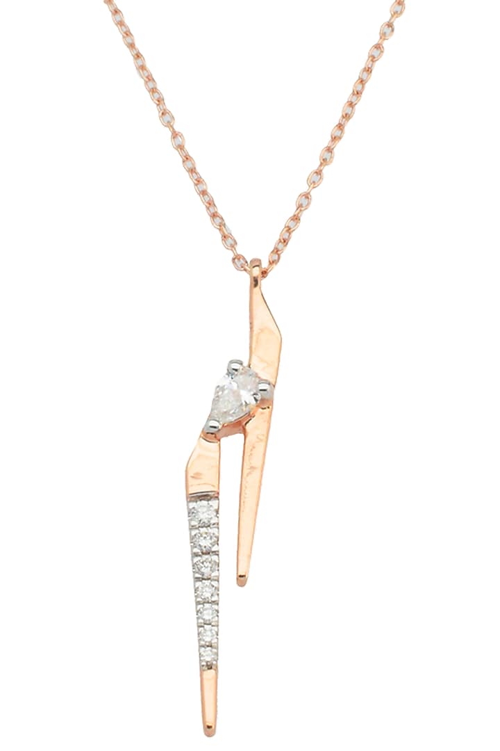 14kt Rose Gold Finish Diamond Seven-Up Pendant by ZEN DIAMOND at Pernia's Pop Up Shop