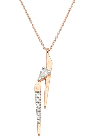 14kt Rose Gold Finish Diamond Seven-Up Pendant by ZEN DIAMOND
