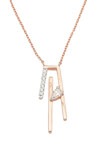 14kt Rose Gold Finish Diamond Seven-Up Pendant by ZEN DIAMOND