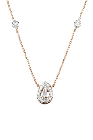 14kt Rose Gold Finish Diamond Pendant by ZEN DIAMOND