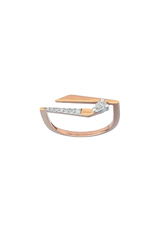 14kt Rose Gold Finish Diamond Seven-Up Ring by ZEN DIAMOND
