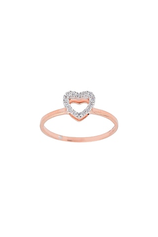 14kt Rose Gold Finish Diamond Love Knot Ring by ZEN DIAMOND