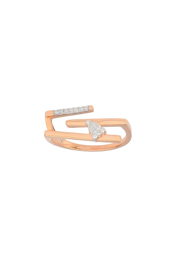 14kt Rose Gold Finish Diamond Seven-Up Ring by ZEN DIAMOND at Pernia's Pop Up Shop