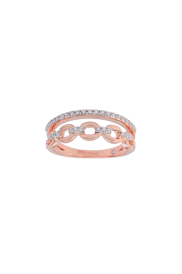 14kt Rose Gold Finish Diamond Cuban Connection Ring by ZEN DIAMOND at Pernia's Pop Up Shop