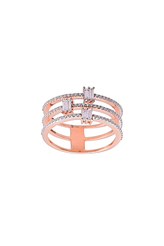 14kt Rose Gold Finish Diamond Ring by ZEN DIAMOND