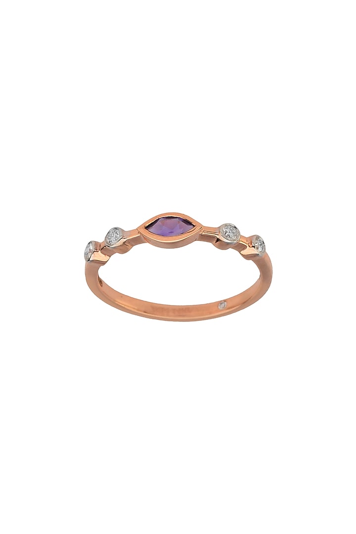 14kt Rose Gold Finish Diamond & Amethyst Ring by ZEN DIAMOND at Pernia's Pop Up Shop
