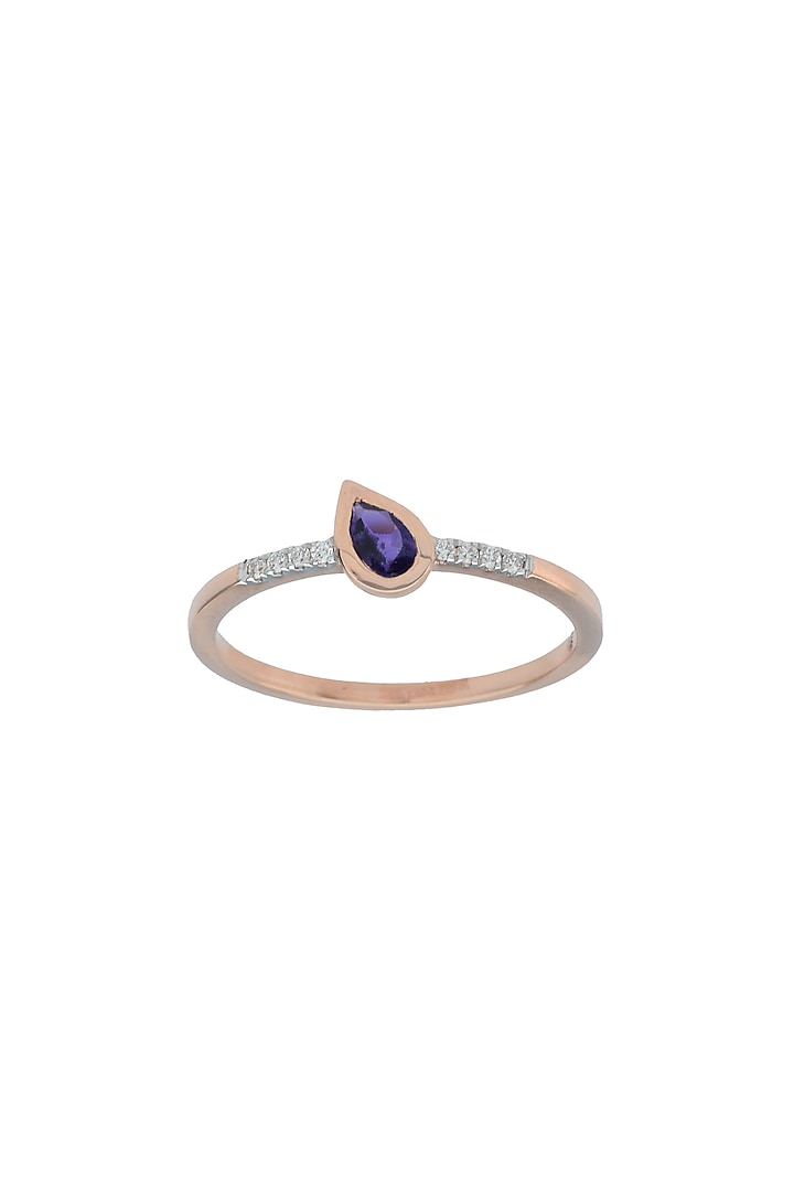 14kt Rose Gold Finish Diamond & Amethyst Ring by ZEN DIAMOND at Pernia's Pop Up Shop