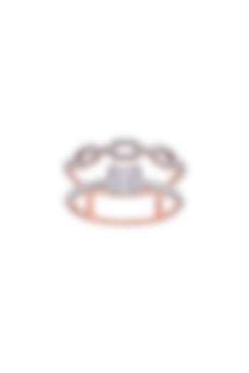 14kt Rose Gold Finish Diamond Cuban Connection Ring by ZEN DIAMOND at Pernia's Pop Up Shop