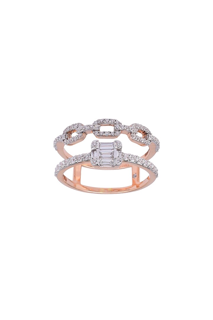 14kt Rose Gold Finish Diamond Cuban Connection Ring by ZEN DIAMOND at Pernia's Pop Up Shop