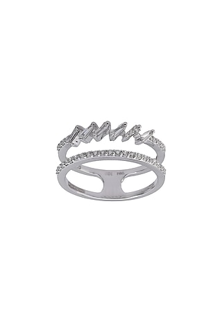 14kt White Finish Diamond Ring by ZEN DIAMOND