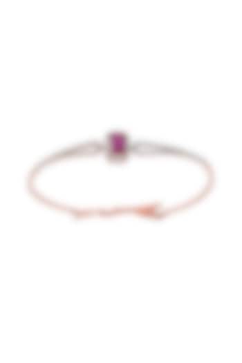 14kt Rose Gold Finish Ruby Oval Bangle by ZEN DIAMOND at Pernia's Pop Up Shop