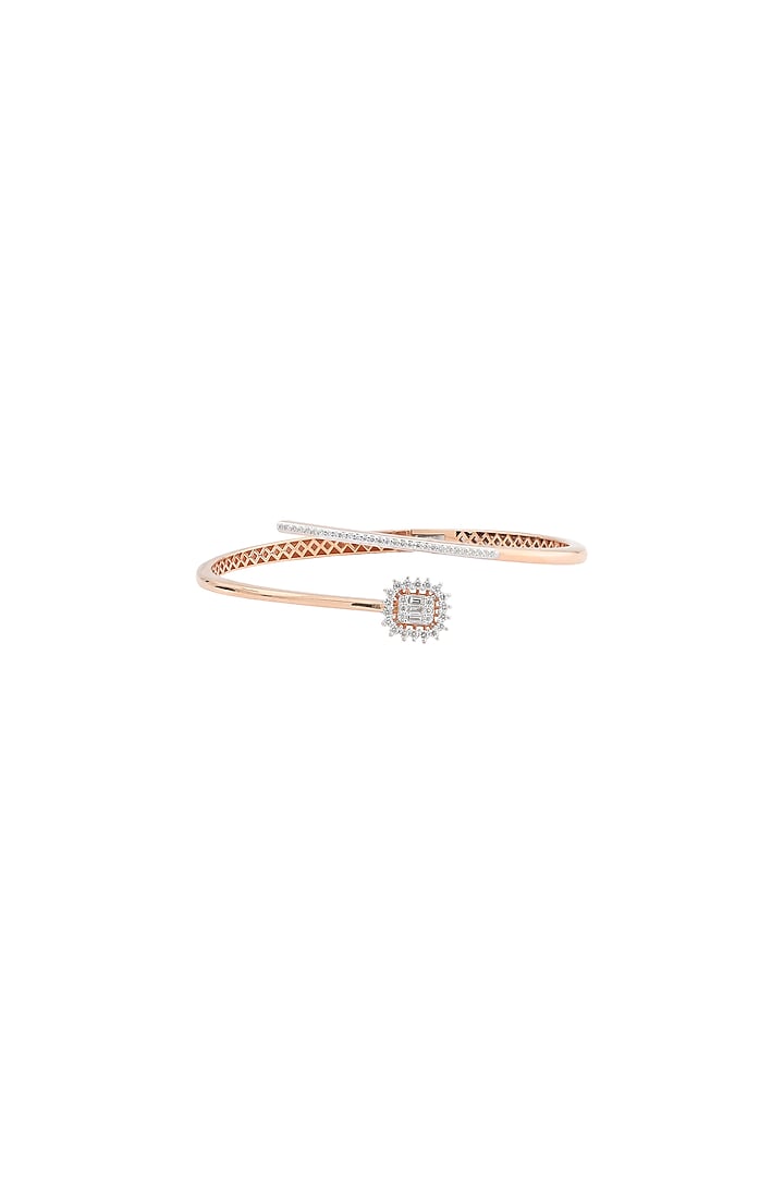 18kt Rose Gold Finish Diamond Enchante Oval Bangle by ZEN DIAMOND at Pernia's Pop Up Shop