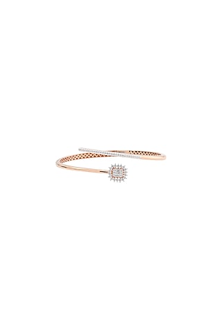 18kt Rose Gold Finish Diamond Enchante Oval Bangle by ZEN DIAMOND