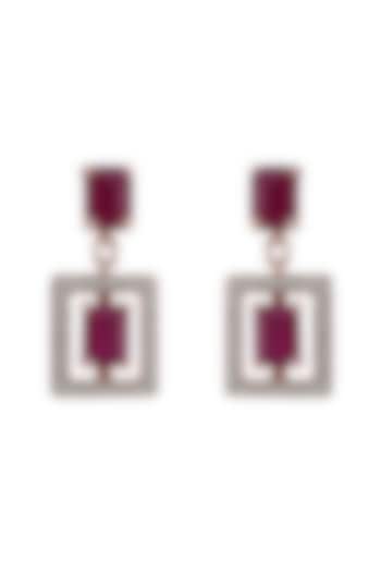 18kt Rose Gold Finish Ruby Toren Dangler Earrings by ZEN DIAMOND at Pernia's Pop Up Shop