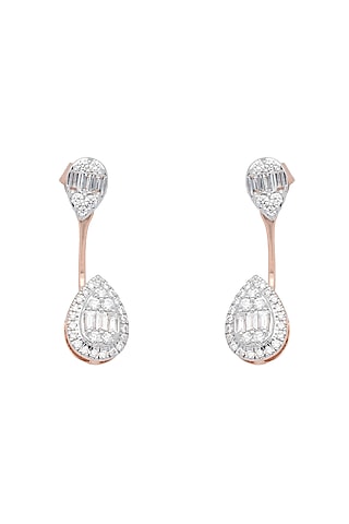 14kt Rose Gold Finish Diamond Earrings by ZEN DIAMOND