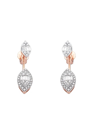 14kt Rose Gold Finish Diamond Earrings by ZEN DIAMOND