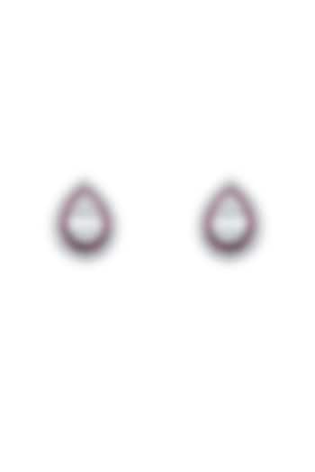 18kt White Finish Ruby Stud Earrings by ZEN DIAMOND at Pernia's Pop Up Shop