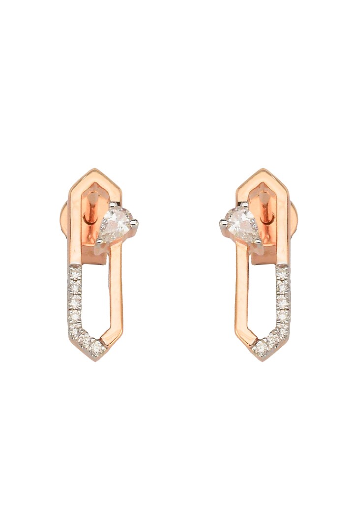 14kt Rose Gold Finish Diamond Stud Earrings by ZEN DIAMOND at Pernia's Pop Up Shop