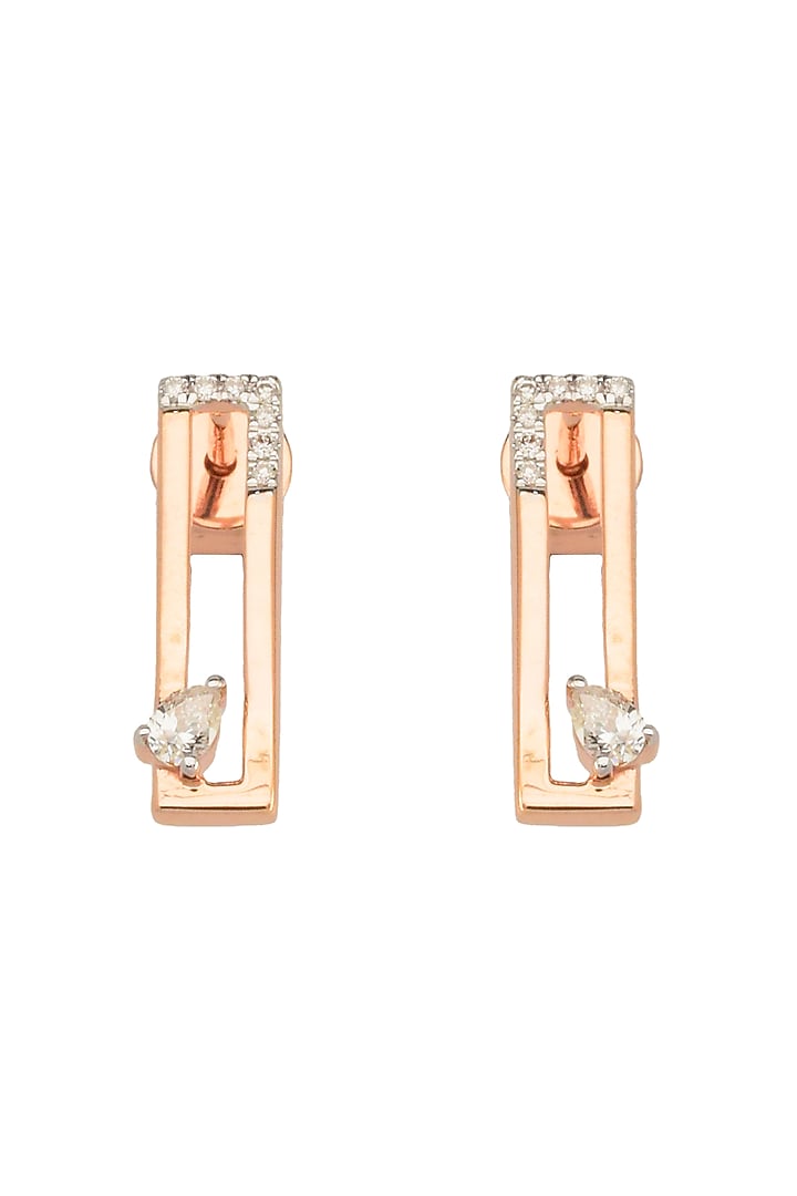 14kt Rose Gold Finish Diamond Stud Earrings by ZEN DIAMOND at Pernia's Pop Up Shop