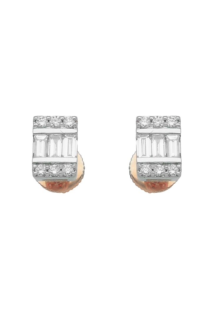 14kt Gold Finish Diamond Stud Earrings by ZEN DIAMOND at Pernia's Pop Up Shop