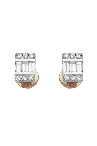 14kt Gold Finish Diamond Stud Earrings by ZEN DIAMOND