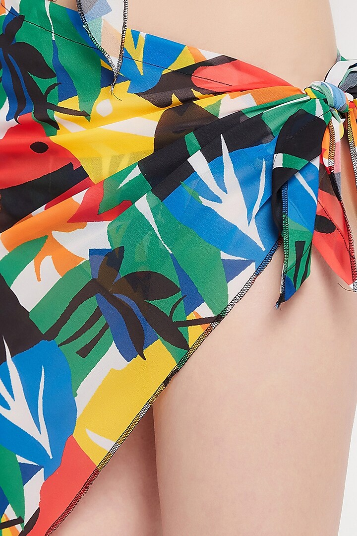 Multi-Colored Georgette Printed Sarong Set by Zerokaata at Pernia's Pop Up Shop
