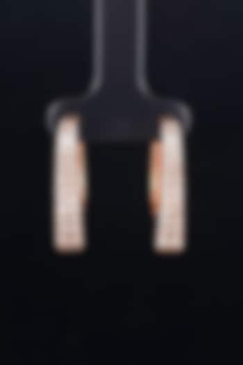 18kt Rose Gold Finish Brilliant-Cut Diamond Hoop Earrings by Zewar By Valchandson jewellers at Pernia's Pop Up Shop