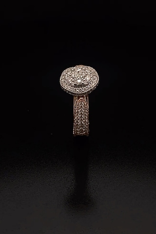 18kt Rose Gold Finish Diamond Cluster Ring by Zewar By Valchandson jewellers
