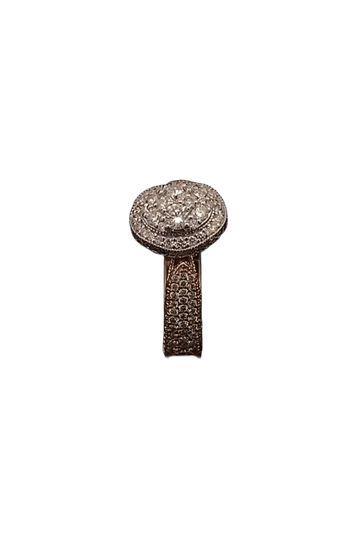 18kt Rose Gold Finish Diamond Cluster Ring by Zewar By Valchandson jewellers at Pernia's Pop Up Shop