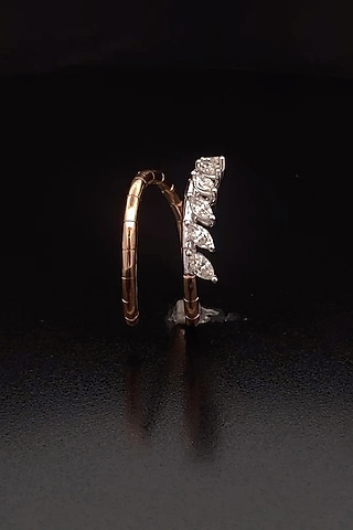 18kt Rose Gold Finish Diamond Open Ring by Zewar By Valchandson jewellers