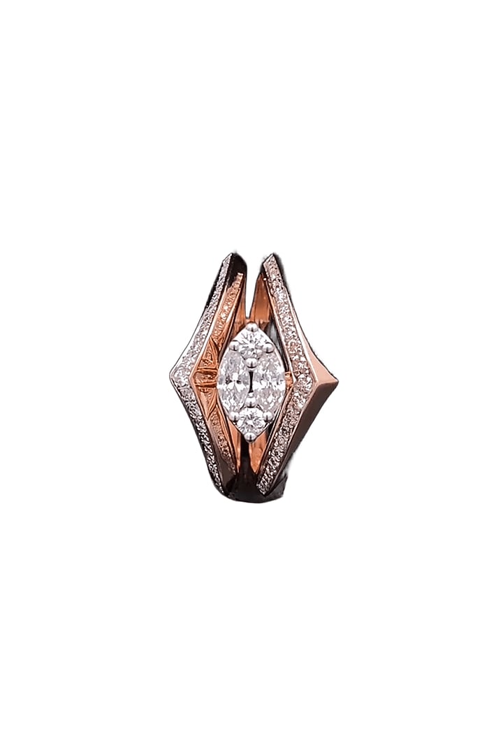 18kt Two-Tone Finish Marquise Diamond Kite-Shaped Ring by Zewar By Valchandson jewellers at Pernia's Pop Up Shop